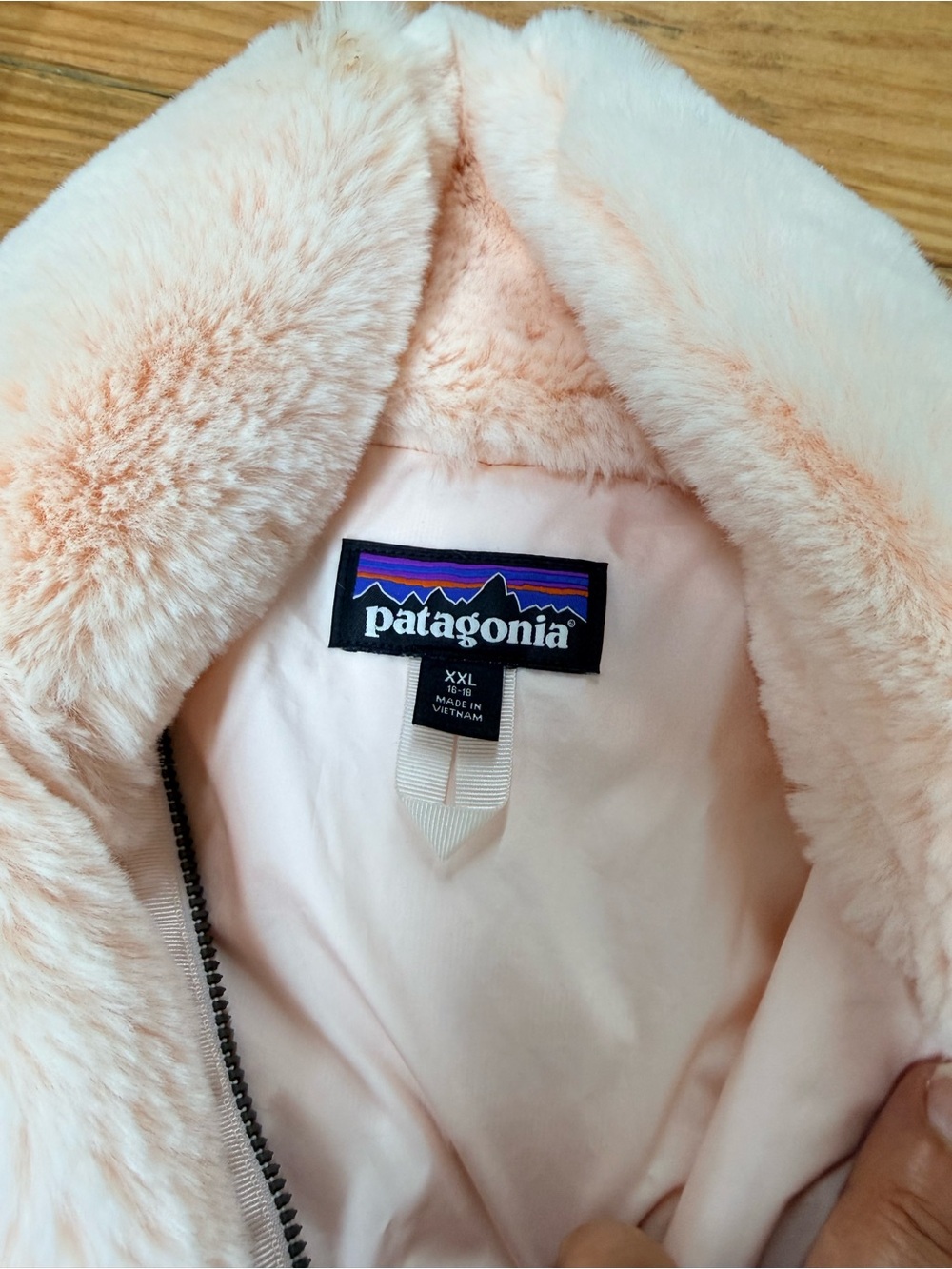 Patagonia Kids Peach Plush Faux-Fur Jacket